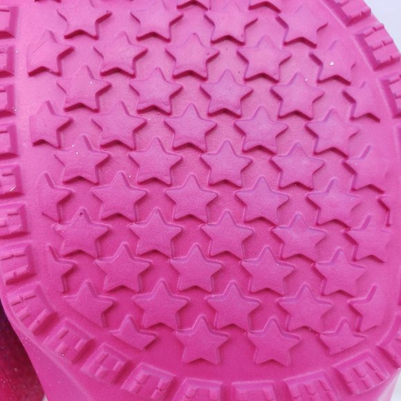 Rampage Girls Size 13/1 Fuchsia Pink Glitter Sparkle Lined Slip On Clog Shoes - Picture 10 of 14